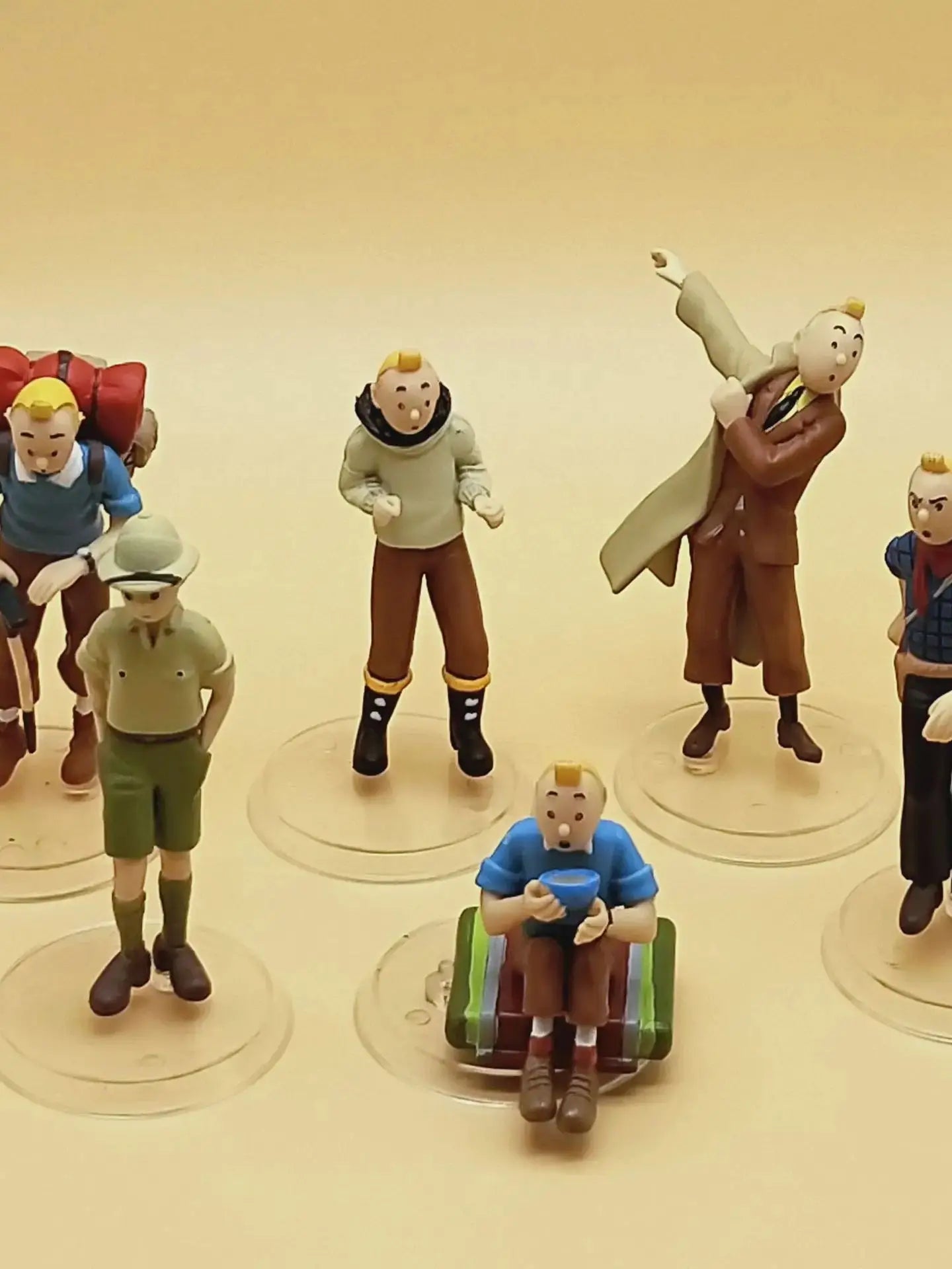 6pcs/set Cartoon The Adventures of Tintin PVC Action Figures Tintin Milou Dupont