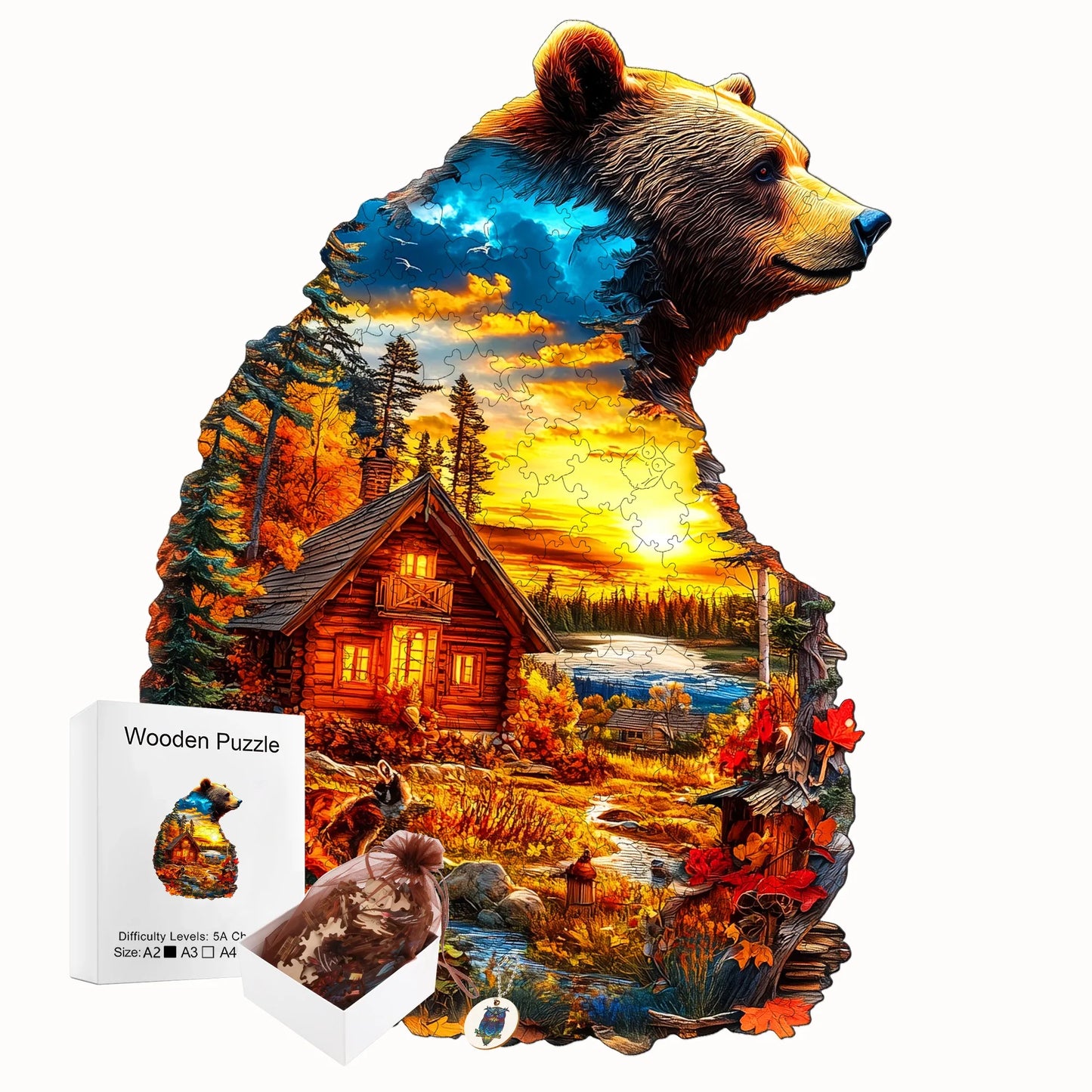 Animals And Nature Wooden Puzzle Creative Wooden Decor Christmas and Halloween Gift Toy for Teen and Kid