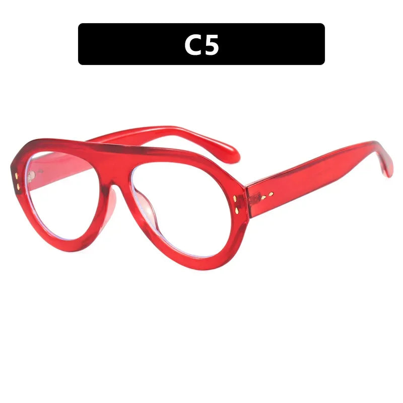 JNPCXI Oversized Ins Popular Fashion Pilot Women Sunglasses Retro Red Shades UV400 Men Trending Wide Legs Sun Glasses