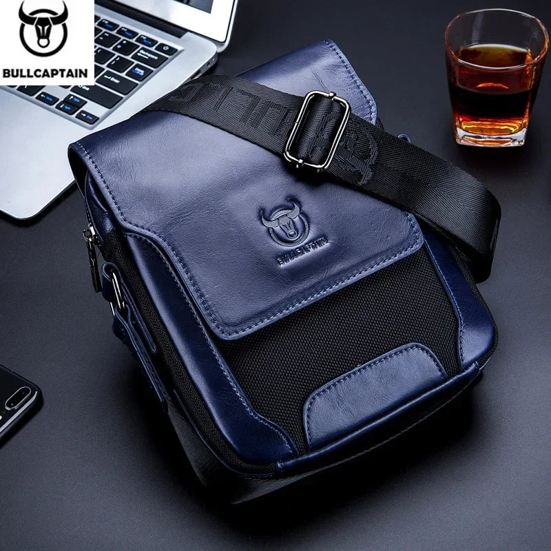 BULLCAPTAIN Man Messenger Bag Men Genuine Leather Shoulder Bags Business Crossbody Casual Bag Famous Brand Male Handbag Bags
