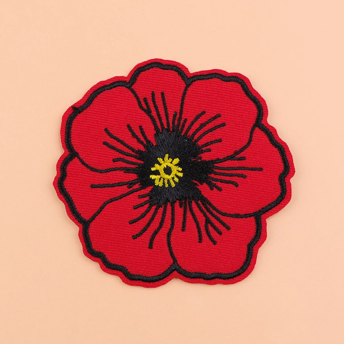 Red Flowers Iron On Patch Clothes Patch For Clothing Cute Embroidered Patch Garment Apparel Accessories Sewing Stickers