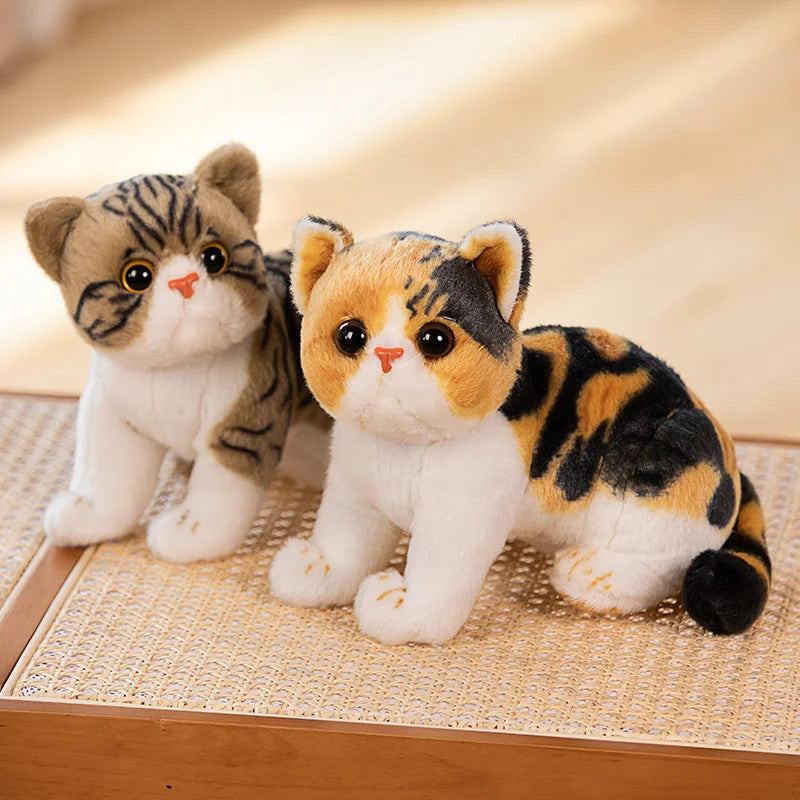 Big Face Garfield Cat Doll Simulated Animal Plushie Stuffed Like Real Striped Three Colors Plush Little Kitten Peluche Kids Gift