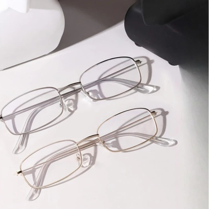2PCS New Retro Square Small Frame Glasses Frame for Women's Anti Blue Light Glasses New Fashion Y2K Style Eyeglasses Frame