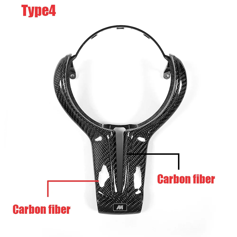 Carbon fiber steering wheel trim cover For BMW F20 F22 F30 F31 F32 F33 F36 F10 F18 F06 F01 F12 F13 F15 F16 F25 F26 F80 F87 F82