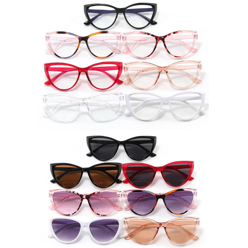 JNPCXI New Fashion Cat Eye Women Glasses Frame Clear Anti Blue Light Optical Eyewear Computer Glasses