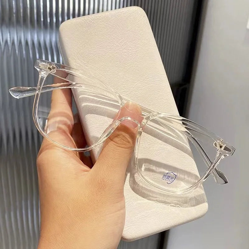 2PCS Anti-Radiation Blue Light Eyeglasses for Computer Eye Round Frame Unisex Women Men Replaceable Lens