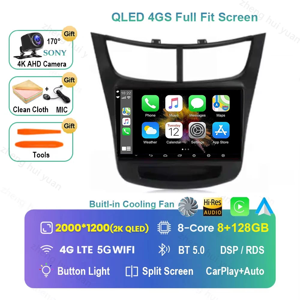 Android 16 CarPlay Auto Car Radio Multimedia navigation video Autoradio Stereo For Ch For Chevroletevrolet Sail Aveo 2015 - 2019