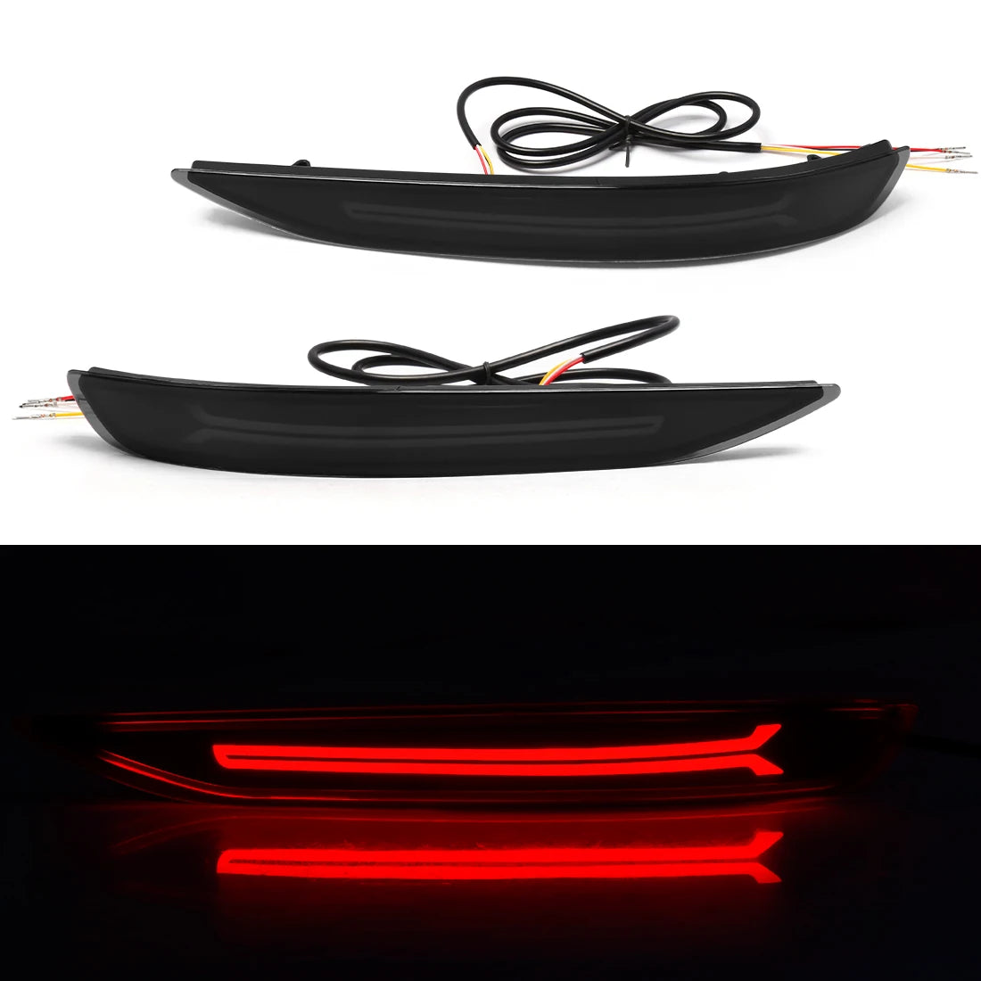 LED Rear Bumper Reflector Light For Chevrolet Equinox 2017 2018 2019 2020 2021 2022 Brake Warning Dynamic Turn Signal Lamp 12V
