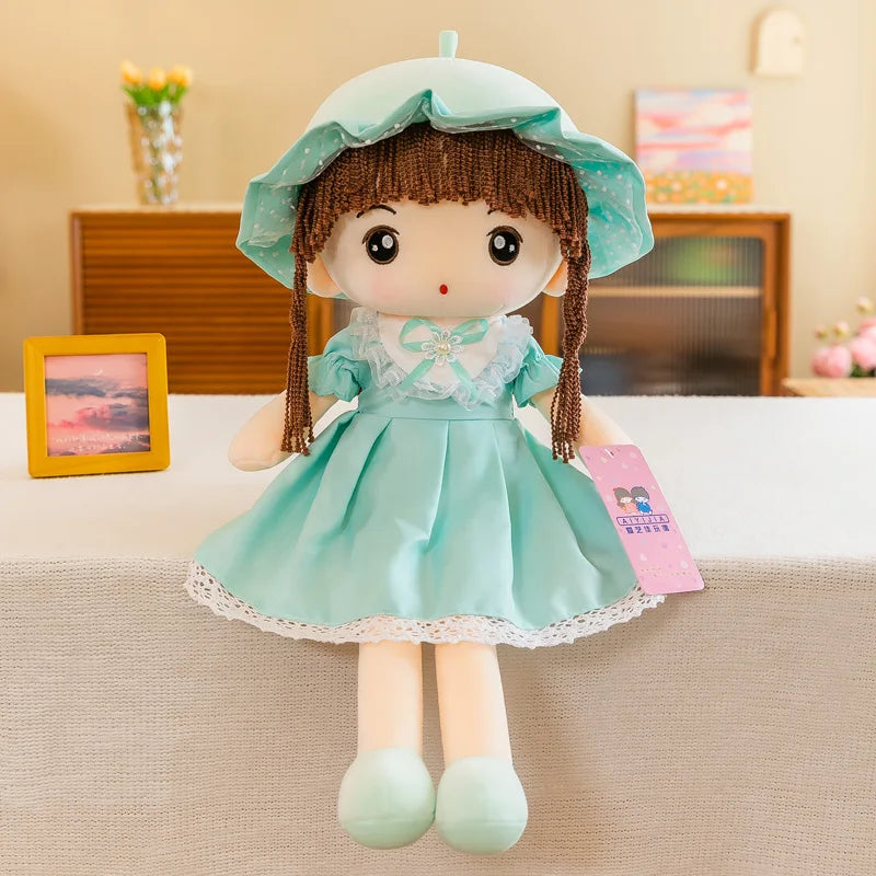 Cute Plush Girls Doll with Clothes Kid Girls Toys Stuffed Soft Cartoon Plush Toys Gift for Children Birthday Christmas present