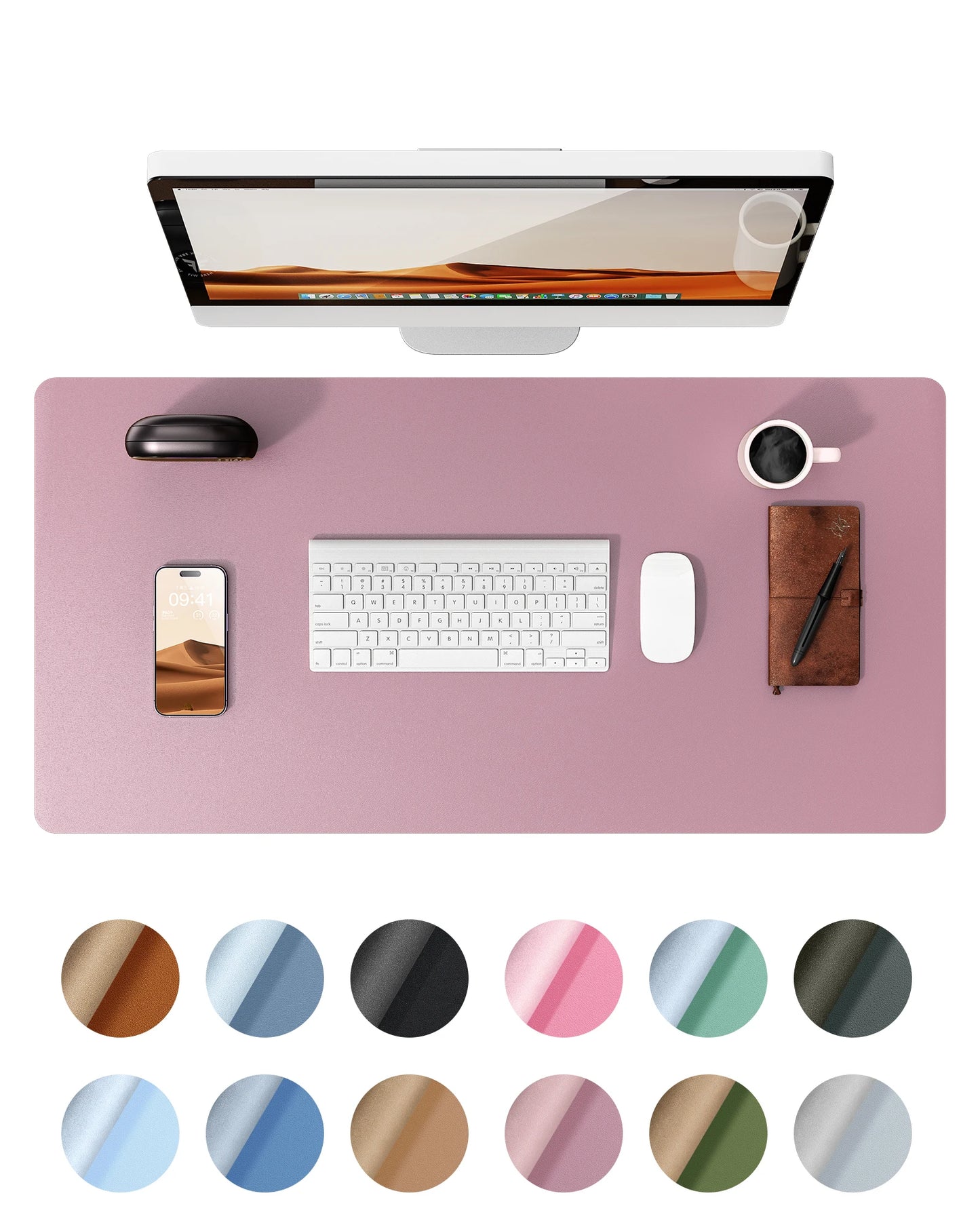 Large Size Leather Desk Pad Protector, Office Desk Mat, Large Mouse Pad, Non-Slip PU Leather Desk Blotter, Laptop Desk Pad