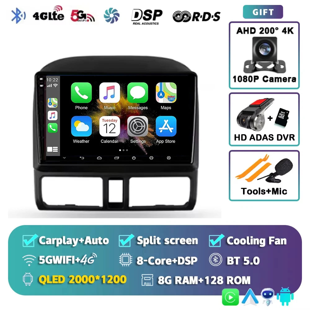 For Honda CR-V CRV 2 2001 - 2006 Android 15 Car Radio Multimidia Video Player WIFI+4G 2din Navigation GPS Head Unit Stereo