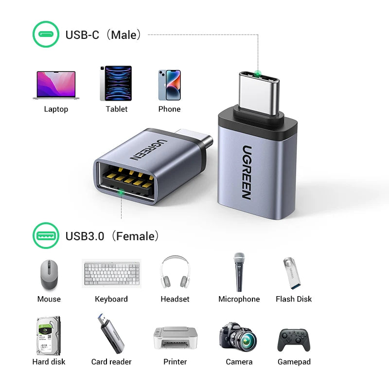 USB 3.0 OTG Adapter Type C to USB Converter Thunderbolt 3 Macbook Pro Samsung