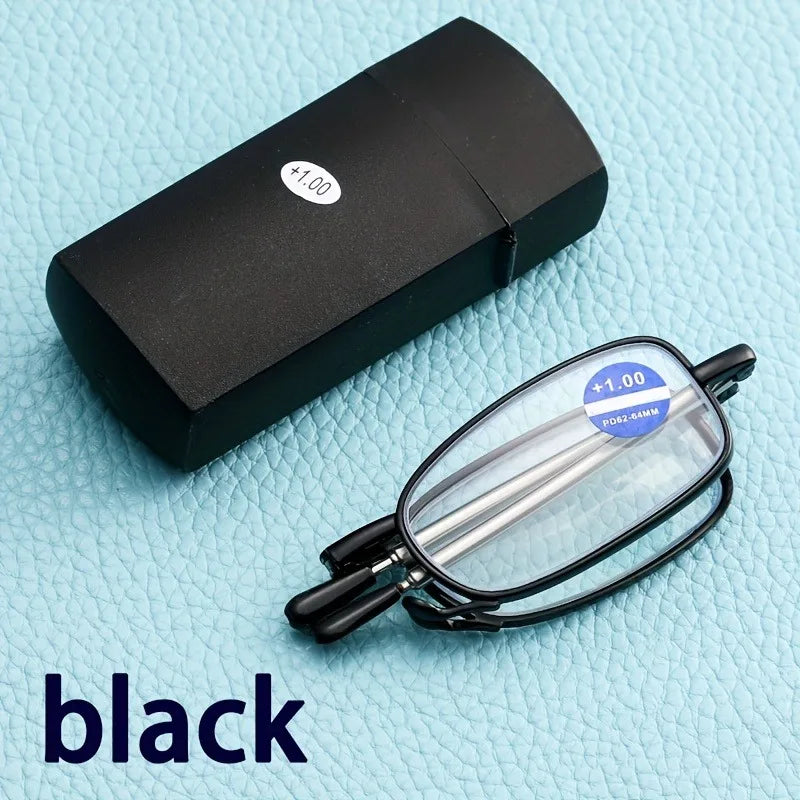 2 Pairs Reading Glasses with Metallic Frames Ultra Light Foldable+1.00 to +4.00 for Office Everyday Use Ideal Gift for Seniors