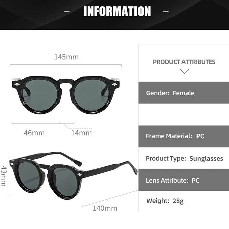 JNPCXI New Fashion Round Sunglasses Women Punk Leopard Gradient Shades Men Trending Rivets Sun Glasses UV400