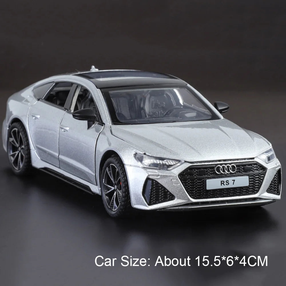 1:32 Scale RS6 RS7 Alloy Sport Car Models Diecast Toys Doors Opened with Sound Light Pull Back Miniature Vehices Christmas Gifts