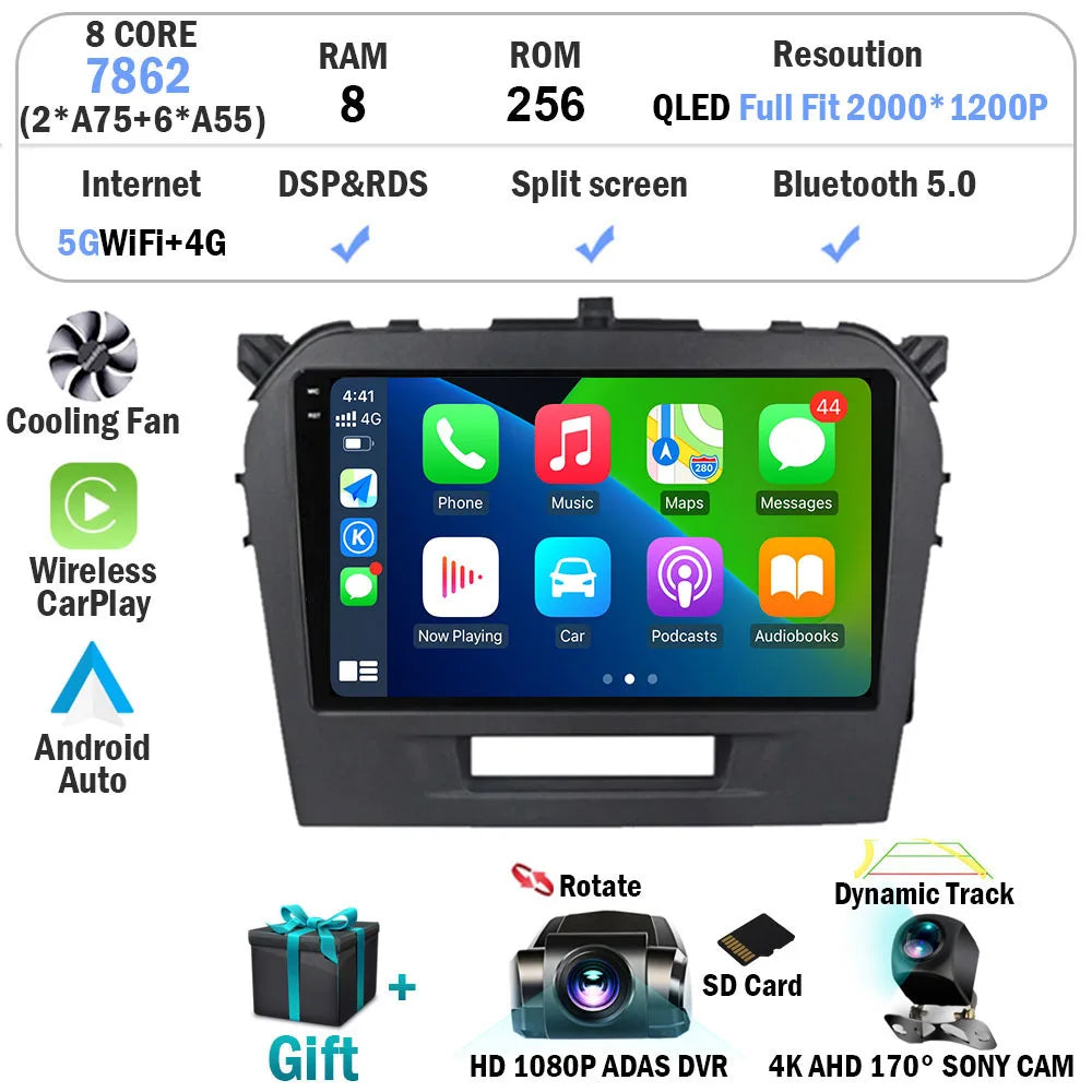 Android 16 Auto Carplay Stereo For Suzuki Vitara 2015 2016 2017 2018 2019 Car Radio Multimedia Video Player Navigation Gps WIFI