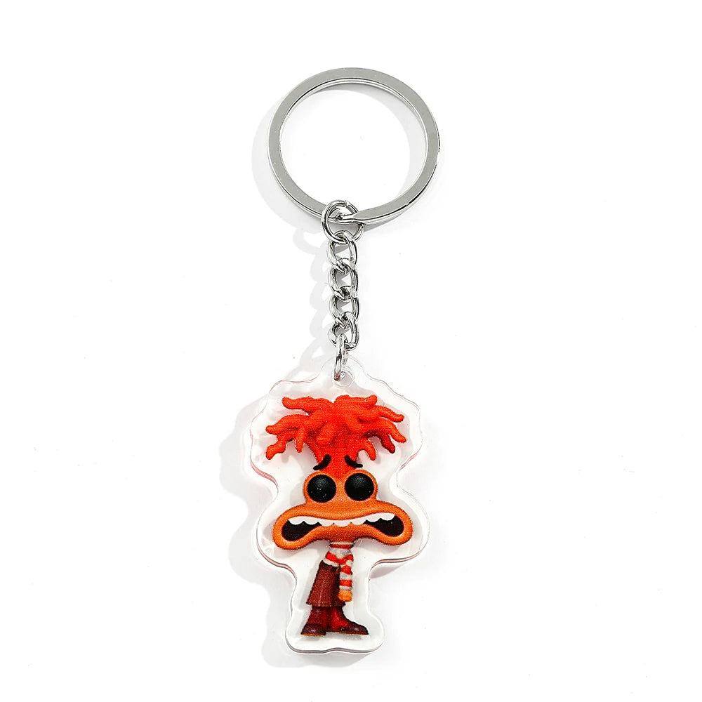 inside out Anime Keychain - Joy Anger Sadness Happiness Five Emotions Character Backpack Jewelry Accessory for Men & Women
