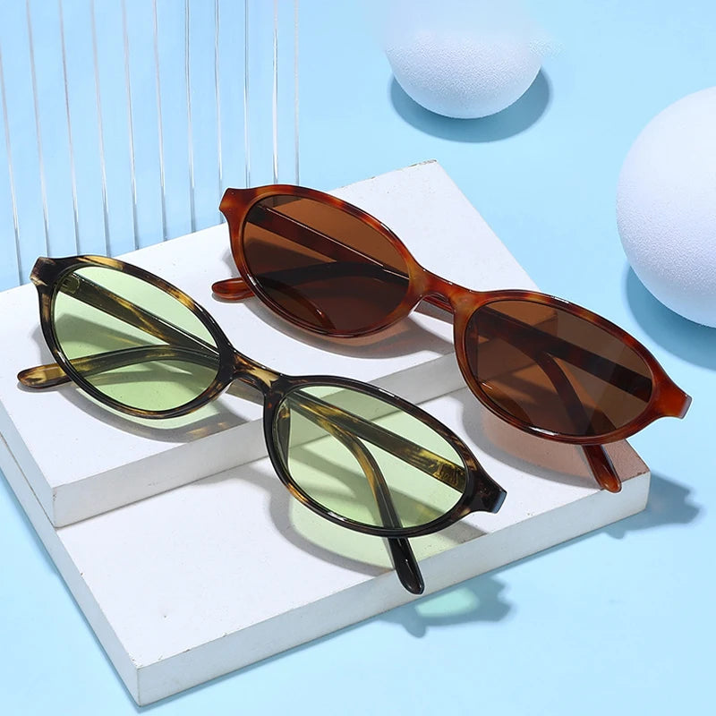 JNPCXI New Small Sunglasses Women Fashion Tea Shades UV400 Retro Rivets Men Punk Sun Glasses