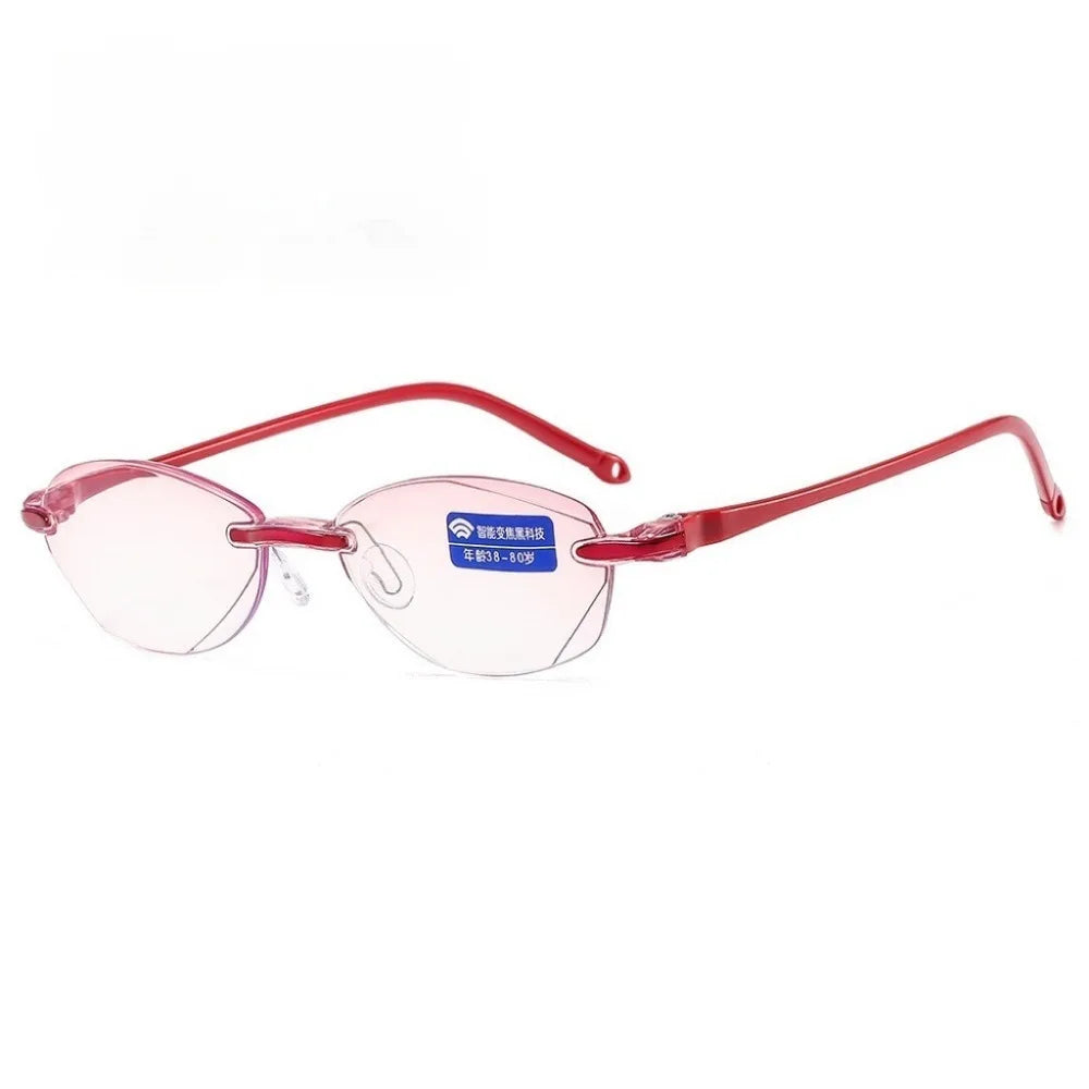 Women's Frameless Reading Glasses Bifocal Far and Near Blue Light Blocking Diopter +1.0 +1.5 +2.0 +2.5 +3.0 +3.5 +4.0