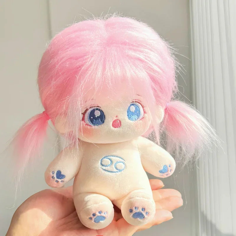 20cm Kawaii Plush Cotton Doll Cute Lovely Naked Stuffed Toy DIY Zodiac Idol Dolls Girls Kids Girlfriends Collection Gift