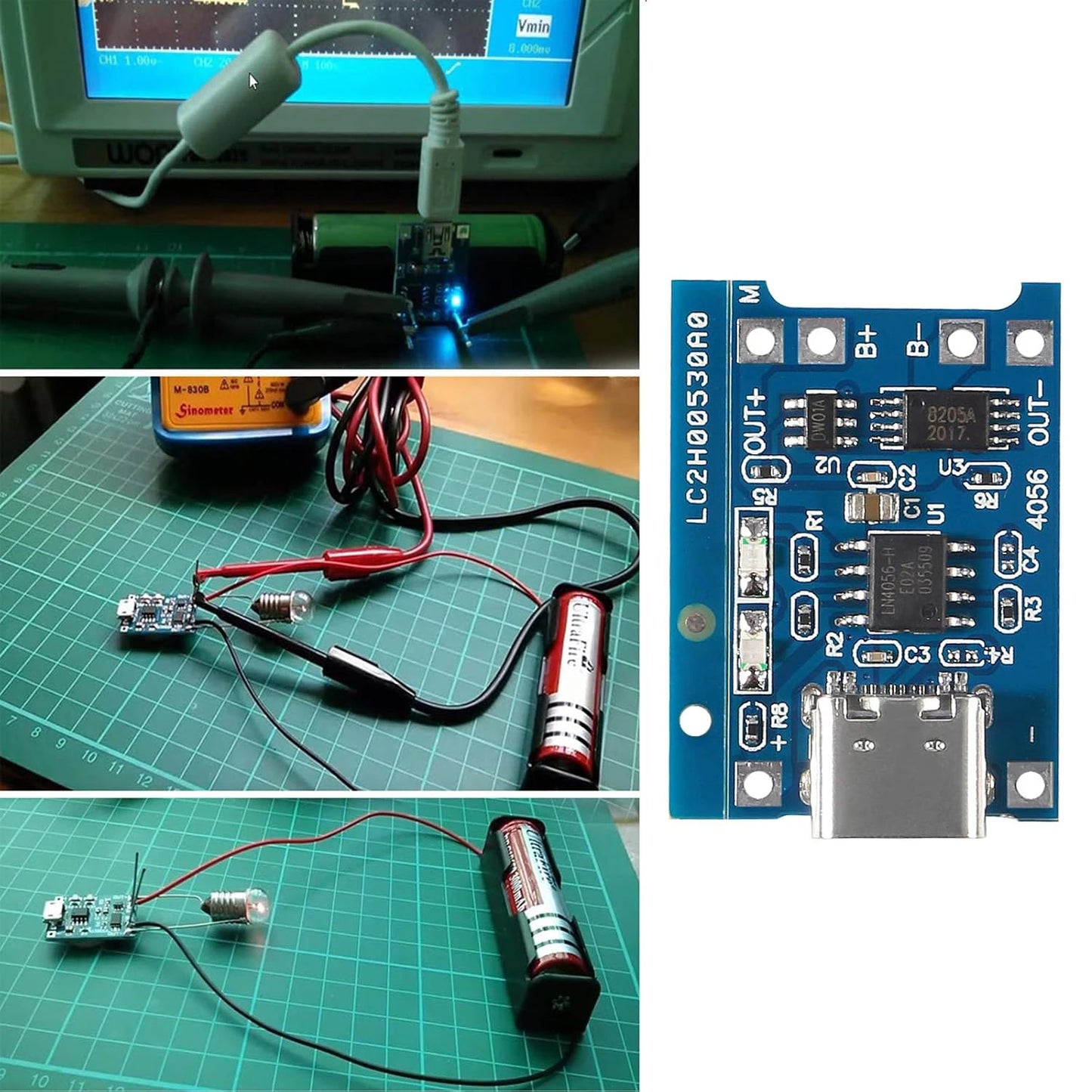 10pcs 5V 1A 18650 TP4056 Lithium Charging Lithium Battery Charging Board Type C Charge Module With Protection board
