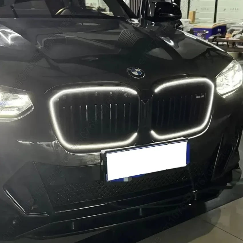 For BMW X5 G05 X5M X5 M F95 2019-2023 Car Front Kidney Grille Racing Grill With LED Light Black Upper Bumper Radiator Grid