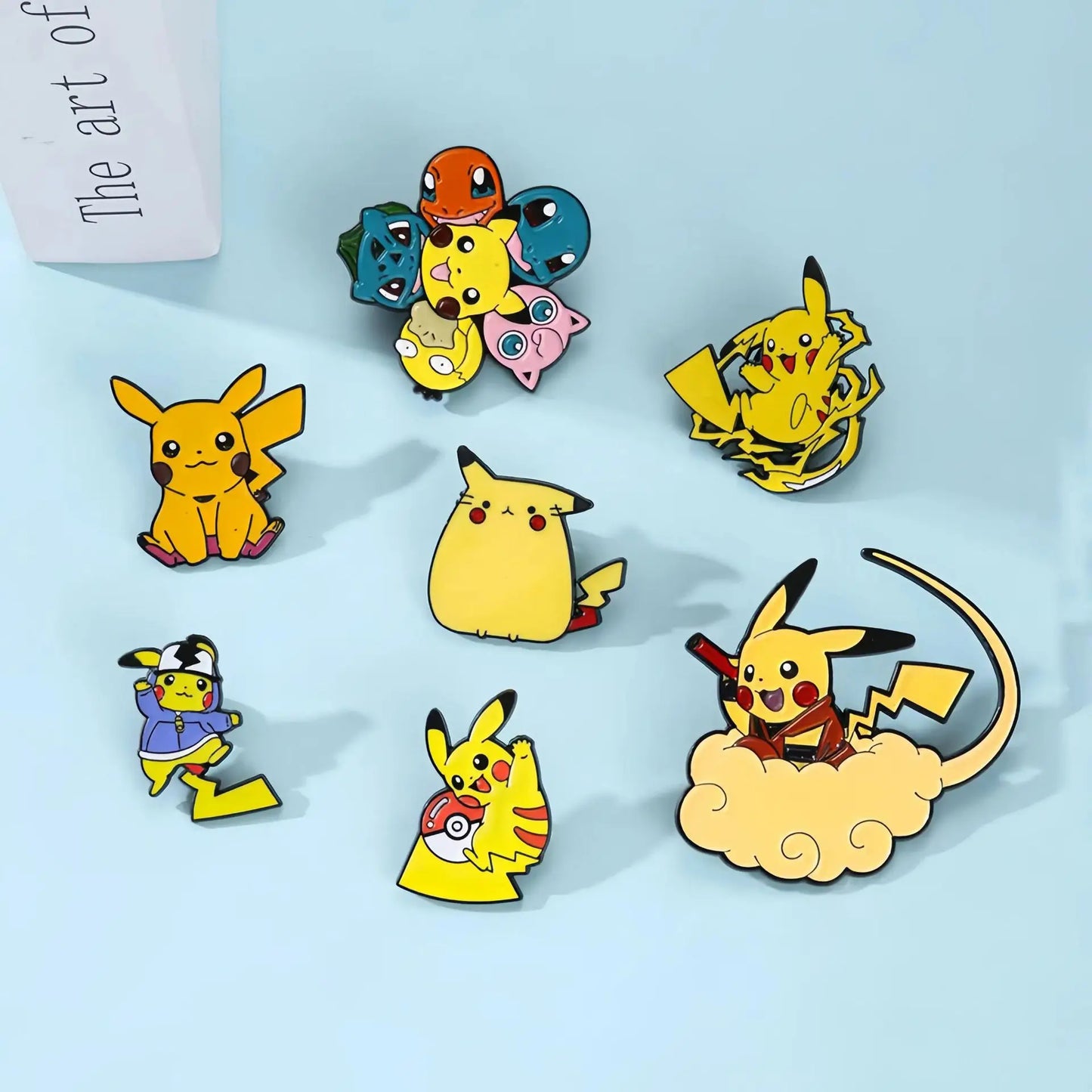 7Pcs Pokemon Pikachu Cloud Enamel Pin Brooches for Women Cartoon Badge on Backpack Hat Decoration Accessories Anime Jewelry Gif