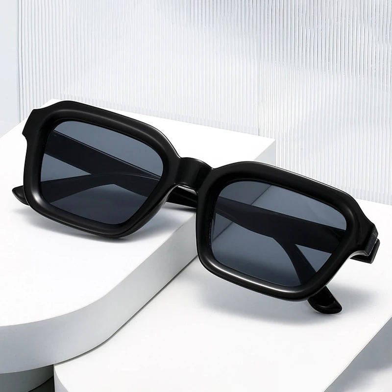 JNPCXI New Men Vintage Rectangle Frame Sunglasses Fashion Retro Sun Glasses Luxury Brand Design UV400 Shades Eyewear Women