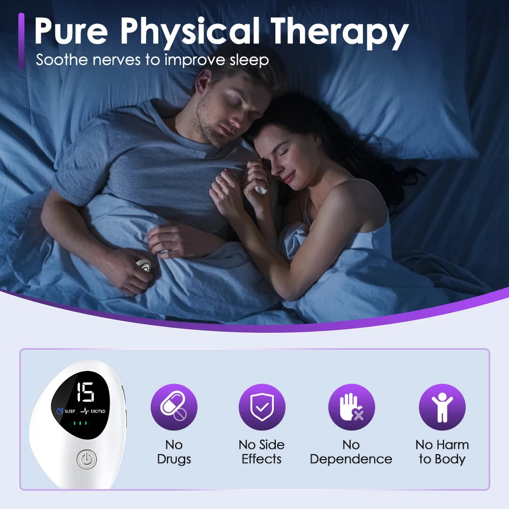 Handheld CES Sleep Aid Smart 15 Levels Microcurrent EMS Pulse Stimulation Stress Pressure Anxiety Neuro Nerves Insomnia Relief