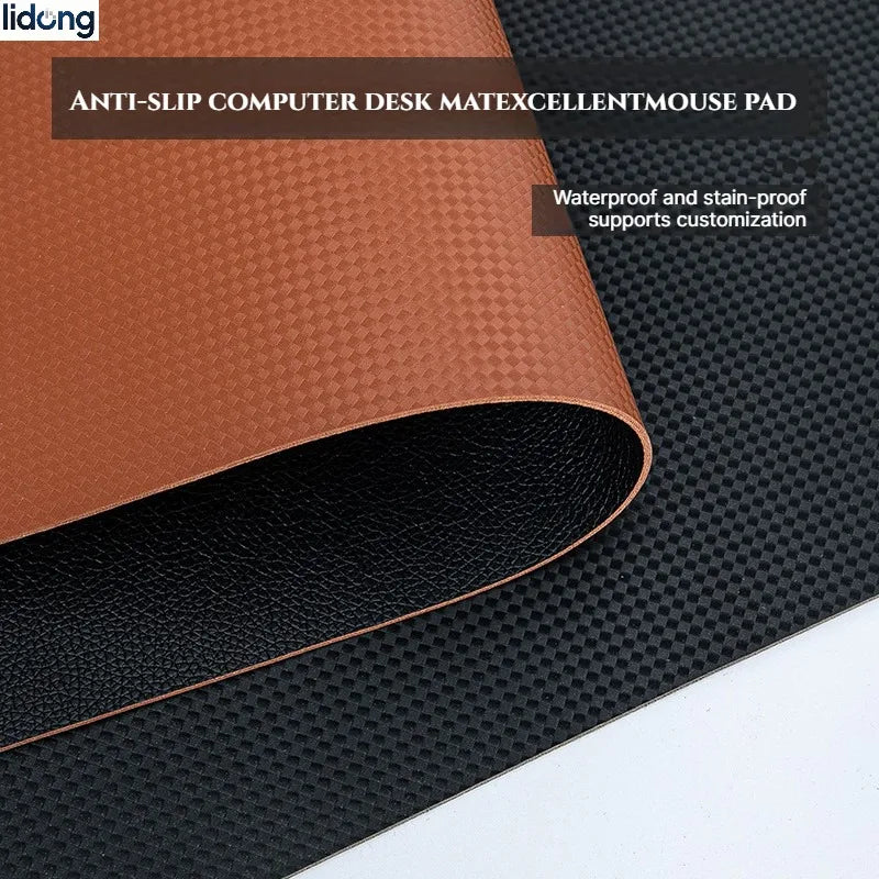 Dual Sided Color Carbon Fiber Large Mouse Pad Xxl Leather Desk Mat Waterproof Anti-slip Keyboard Mat Gaming Protector Desk Pad