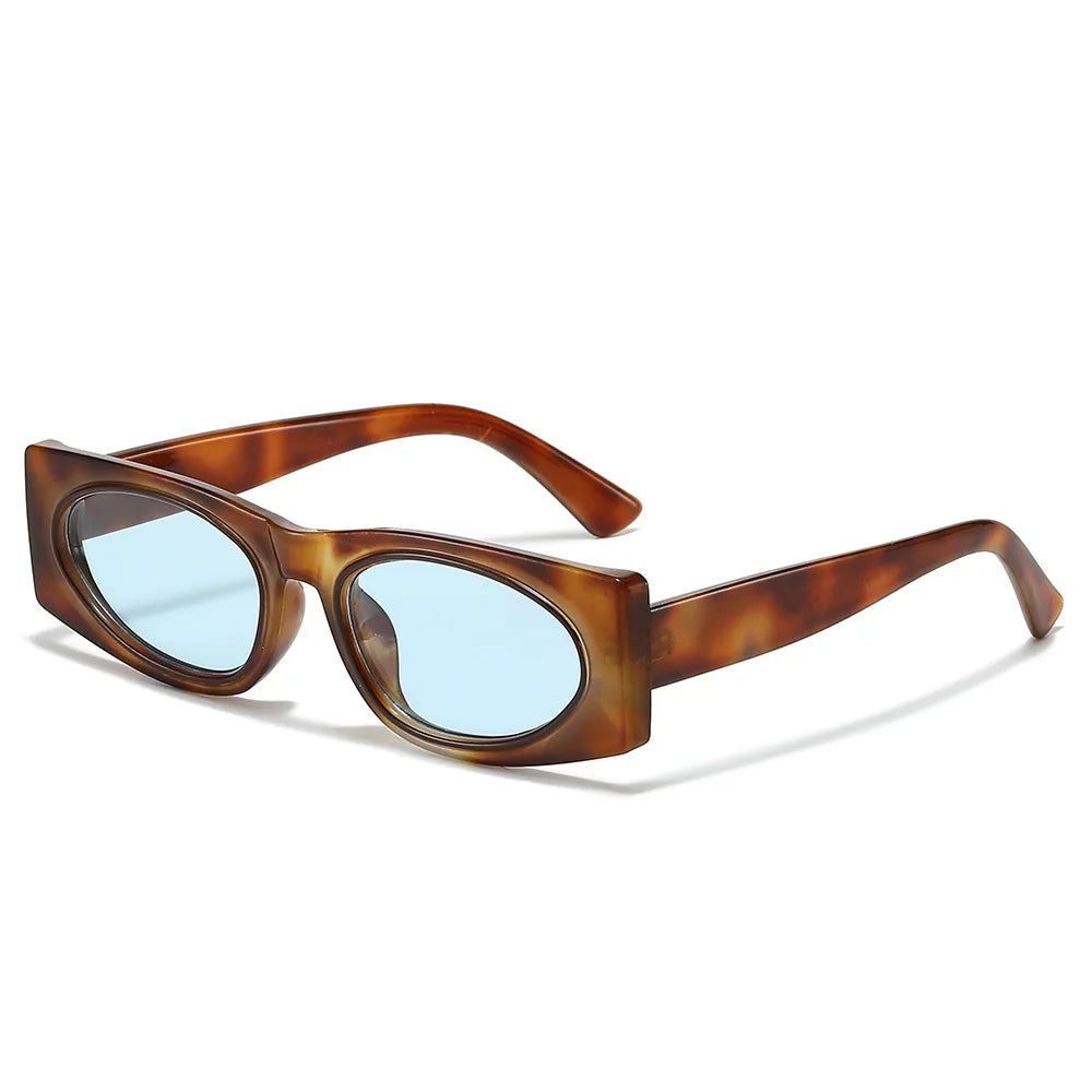 JNPCXI New Ins Popular Fashion Square Sunglasses Women Shades UV400 Retro Leopard Men Trending Oval Lens Sun Glasses