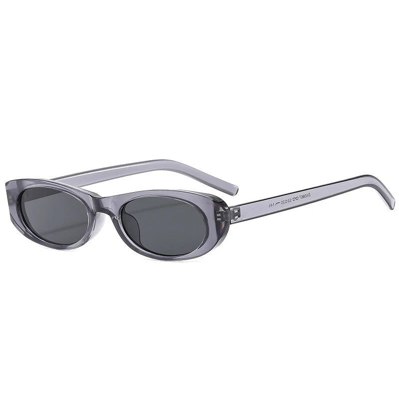 JNPCXI Trendy Cat Eye Black Sunglasses Women Brand Narrow Frame Rectangle Shades Small Eyewear Men Sun Glasses Female Male UV400