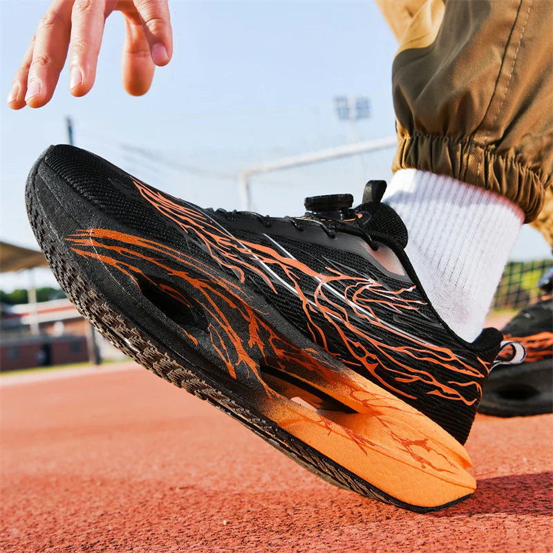 Men Running Shoes Carbon Plate Speciality Marathon Sports Shoes Breathable Lightweight Women's Comfortable Nonskid Sneakers