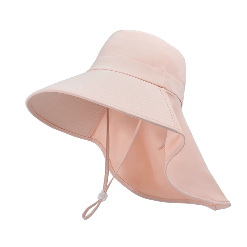 8555 Summer outdoor sunblock hat Korean version of a big hat cape fisherman hat with horsetail hole hat woman