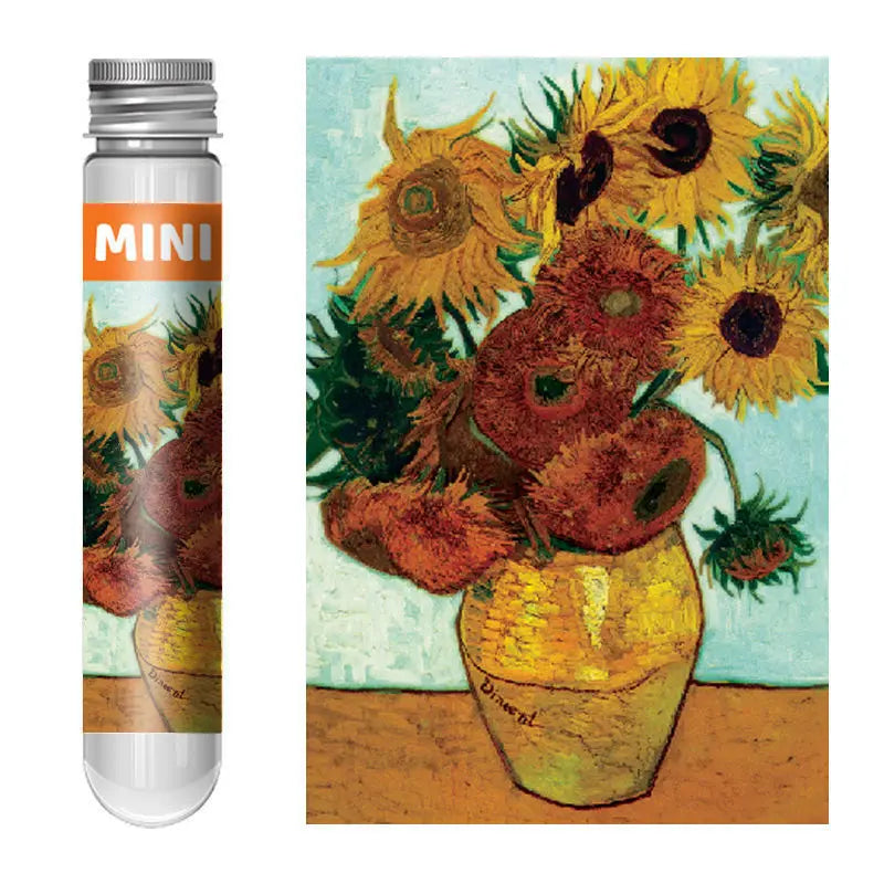 150pcs test tube jigsaw puzzle Van Gogh Painting Puzzles with Puzzle Storage Tray Plastic Sorting Tray Jigsaw Aids