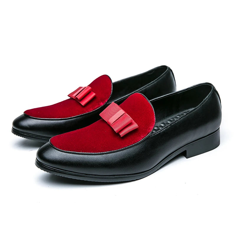 British Business shoes Men Yuppie Social Leather Men Brogue Shoe Wedding Men's Dress Formal Shoes Large Size 48 Bow Loafers Male