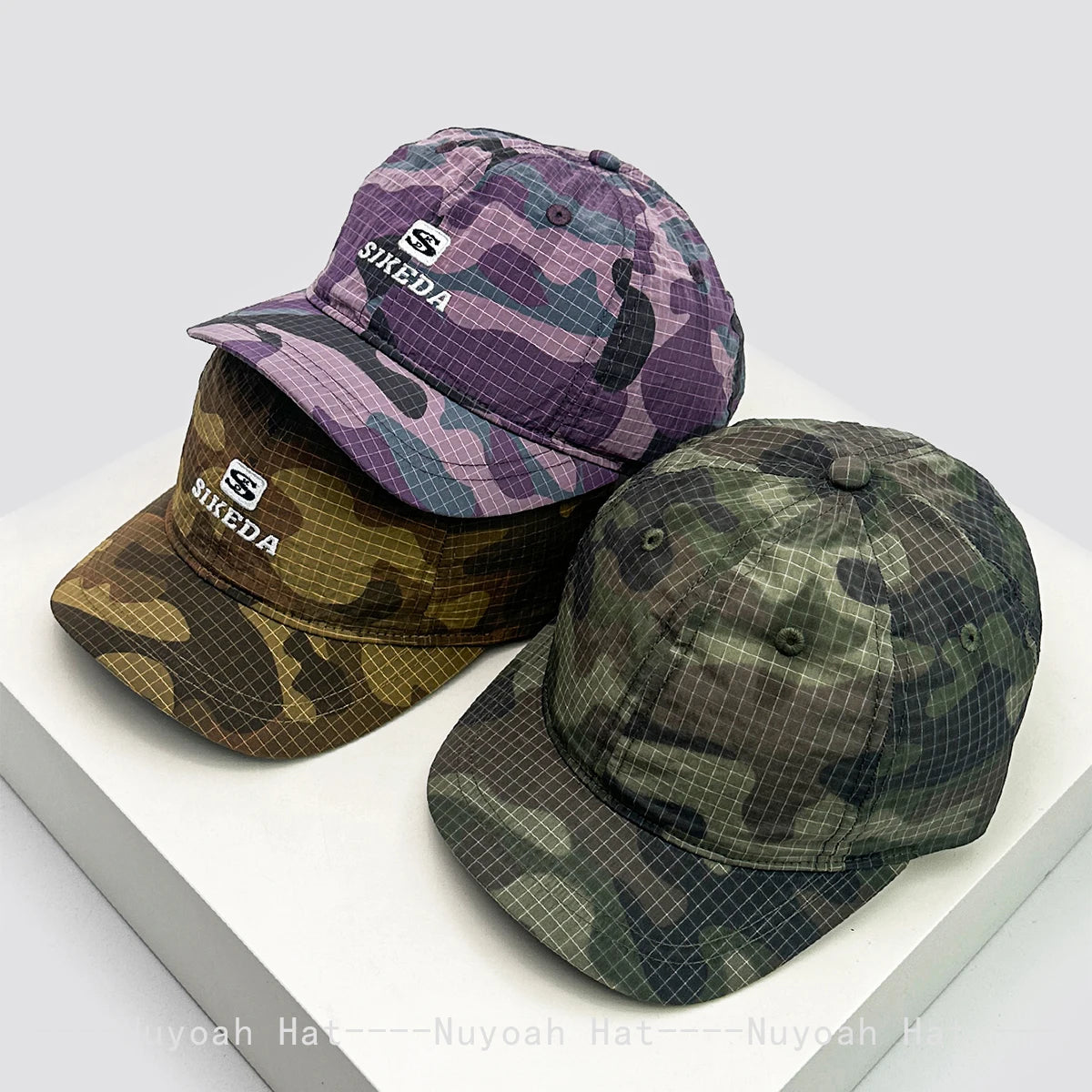 New Unisex Short Eave CAMO Letter Embroidery Baseball Hats Sunshade Quick Drying Breathable Personal Peaked Caps Versatile Solid