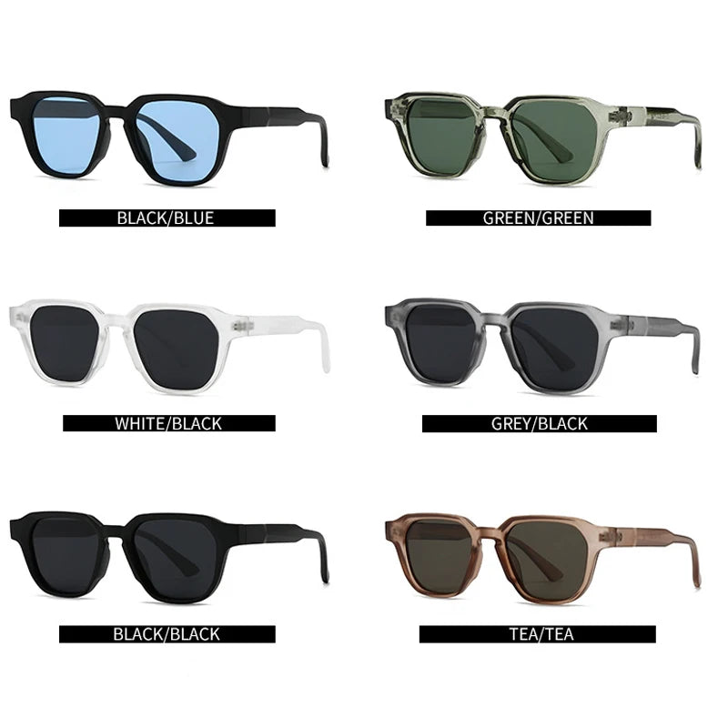 JNPCXI New Ins Popular Fashion Women Square Sunglasses Shades UV400 Retro Tea Tea Men Trending Sun Glasses