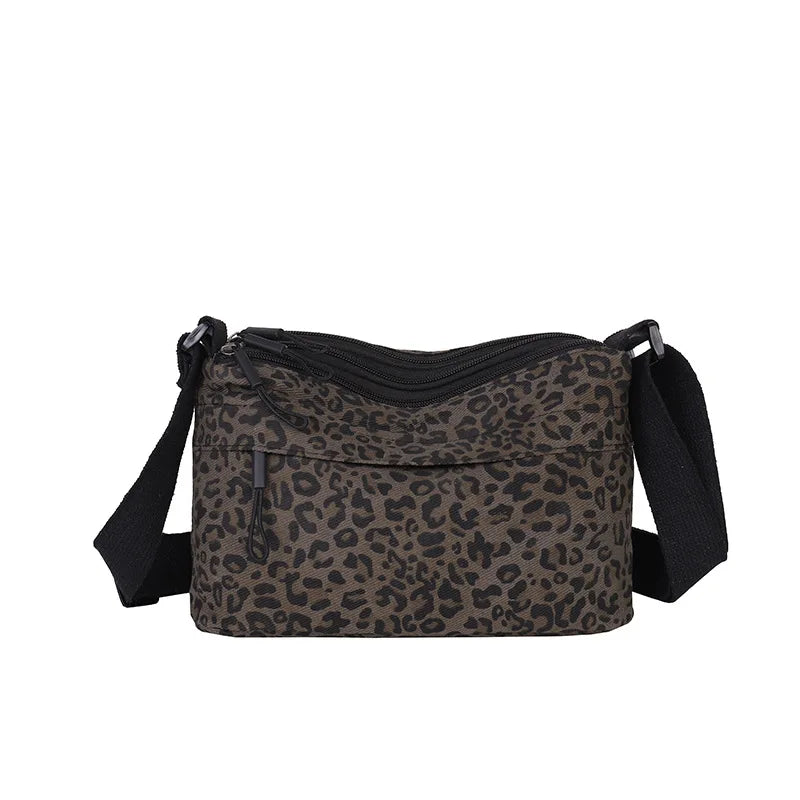 Small Niche Design Retro Leopard Print Autumn and Winter New Large Capacity Commuter Bag Crossbody Single Shoulder Exquisite