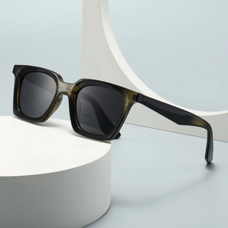 JNPCXI New Square Women Sunglasses Shades UV400 Fashion Clear Lens Frame Men Blue Sun Glasses