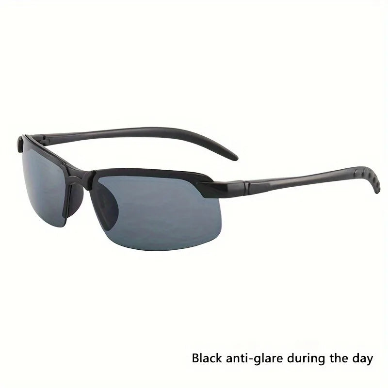 Night Vision Glasses for Women Men Fashion Semi Rimless Driver Anti-Glare Goggles Glasses for Night Driving