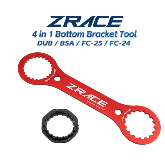 ZRACE 4 in 1 Bottom Bracket Wrench Tool Compatible with DUB BSA FC-24 FC-25 CNC 7075AL Bicycle Repair Kit