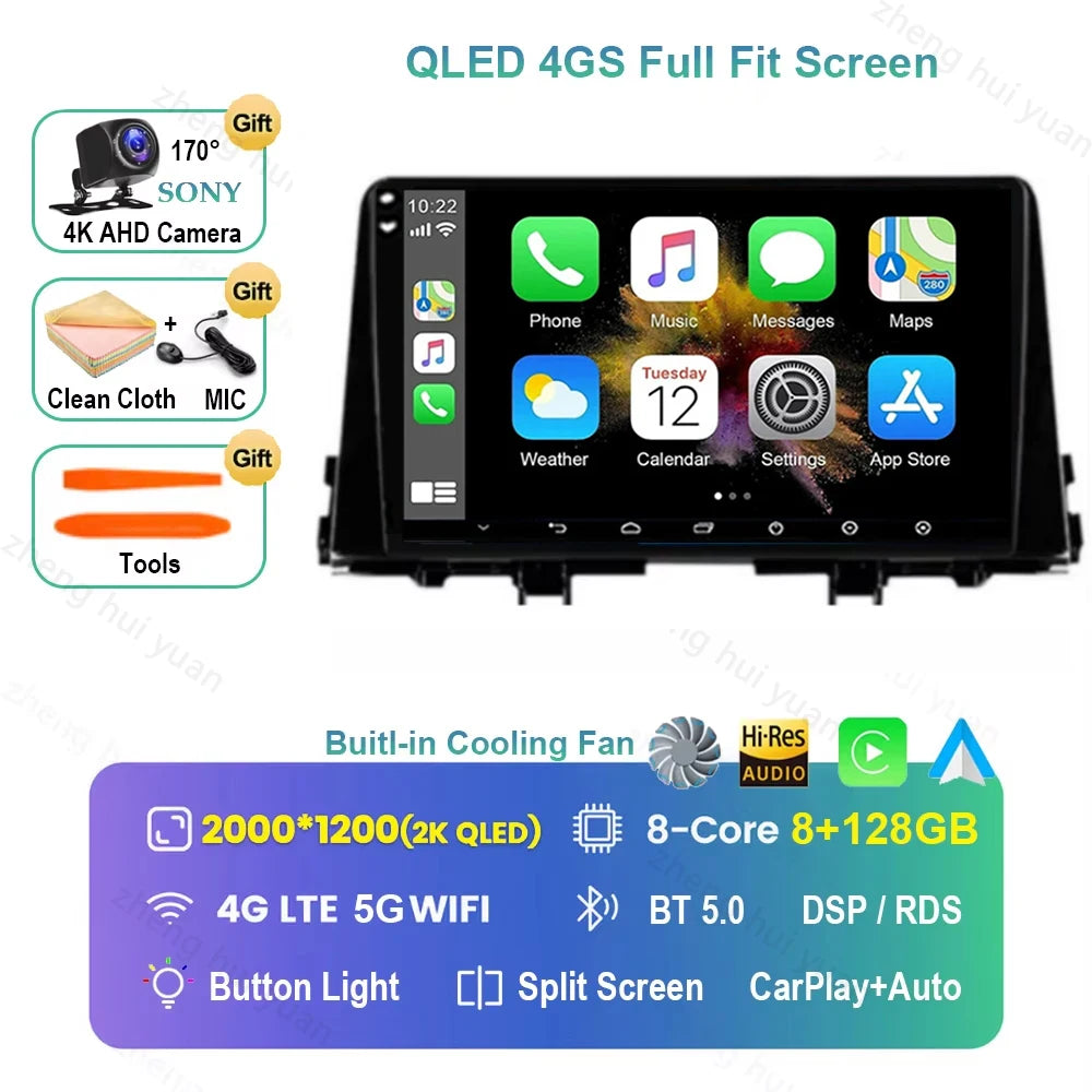 9 Inch Car Multimedia Player for KIA Morning 3 Picanto 2016 - 2018 2019 2020 Android 16 Car Stereo Car Radio GPS Carplay Auto