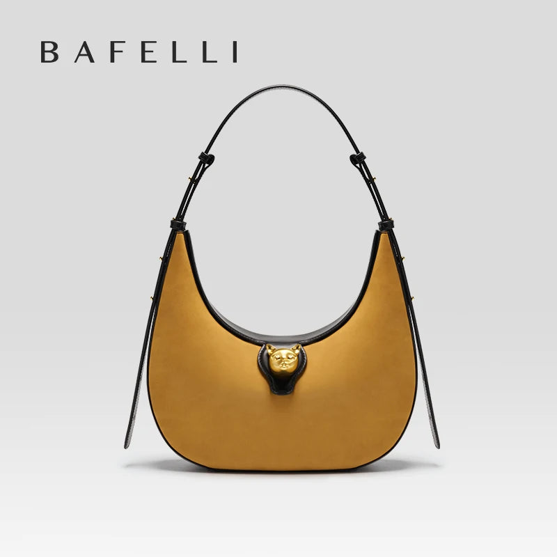 BAFELLI NEW WOMEN HANDBAG CAT SERIES LEATHER LUXURY BAG FASHION RETRO SHOULDER