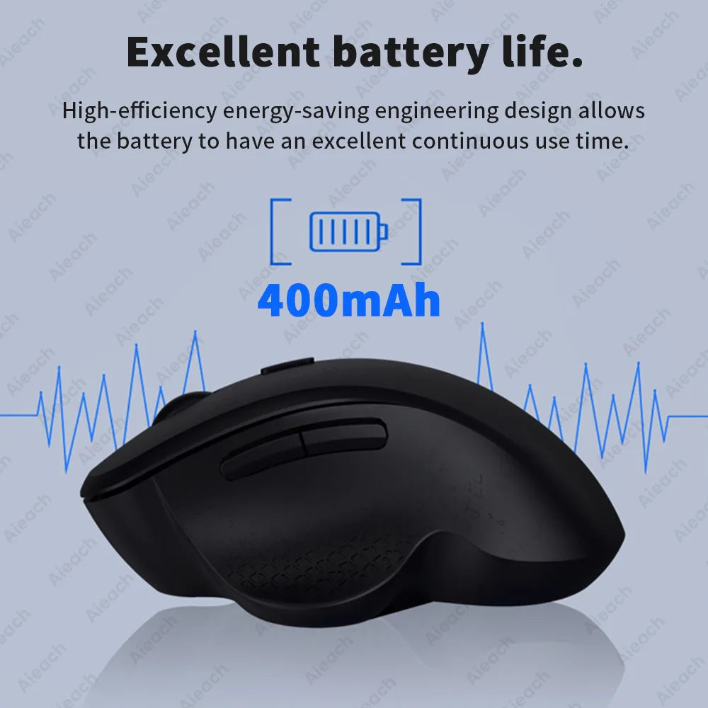 Rechargeable Ergonomic Mouse Wireless Bluetooth Mouse 2 Device Connection Laptob