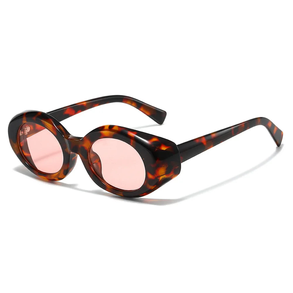 JNPCXI New Oval Sunglasses Women Blue Pink UV400 Punk Fashion Gradient Shades UV400