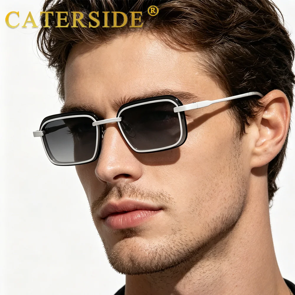 CATERSIDE Retro Punk Sunglasses Men's Square Small Frame Sun Glasses Women Personalized Outdoor Sports Eyewear Summer UV400