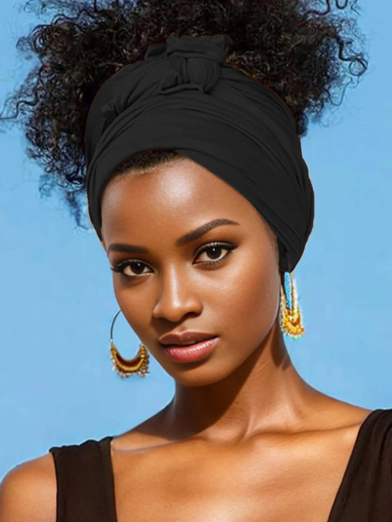 ExtraLong stretch jersey turban african solid color super soft breathable headband
