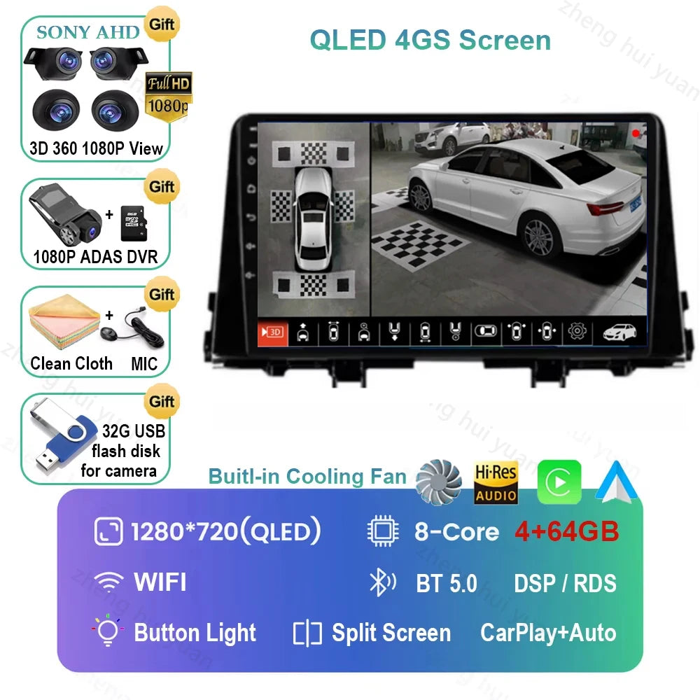 9 Inch Car Multimedia Player for KIA Morning 3 Picanto 2016 - 2018 2019 2020 Android 16 Car Stereo Car Radio GPS Carplay Auto