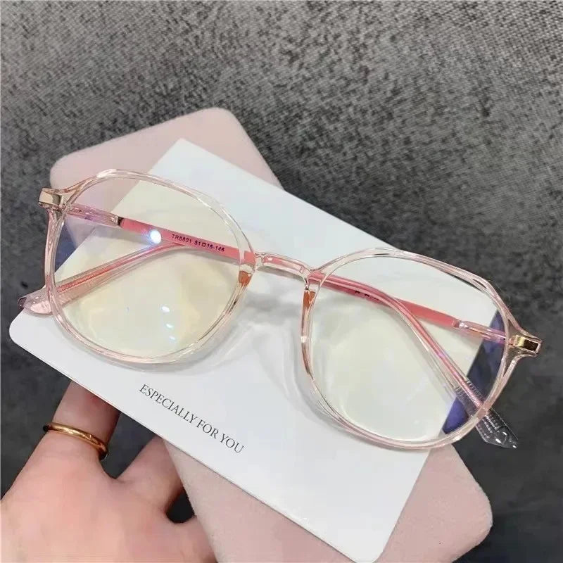 New Women's Flat Mirror Polygonal Women's Decorative Glasses Frame Suitable for Daily Wearing in Photography